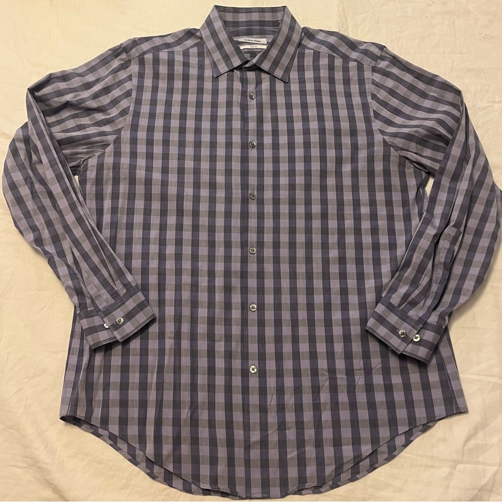 Men’s Calvin Klein Slim Fit Long sleeve Dress Shirt sz Lg